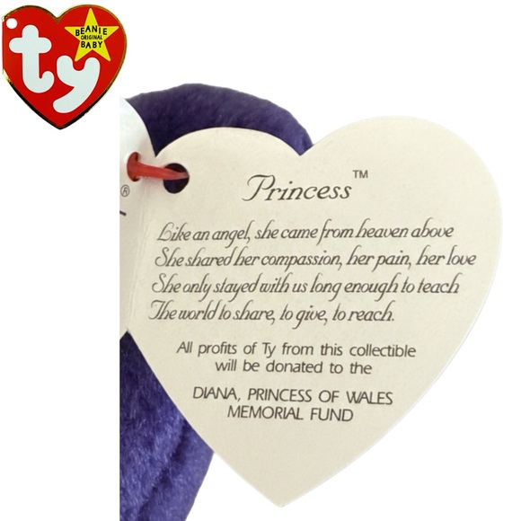 NEW RARE‼️ Ty Beanie Baby Princess Diana 1997 Limited Edition #474 w/TAG ERRORS - Picture 15 of 16